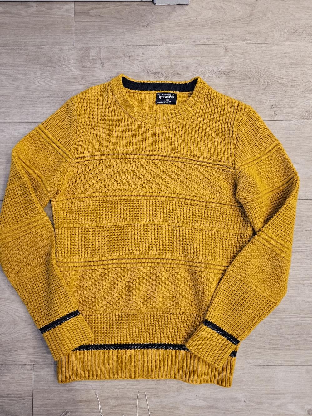 Mustard Yellow Knit Sweater - Men's Crewneck
